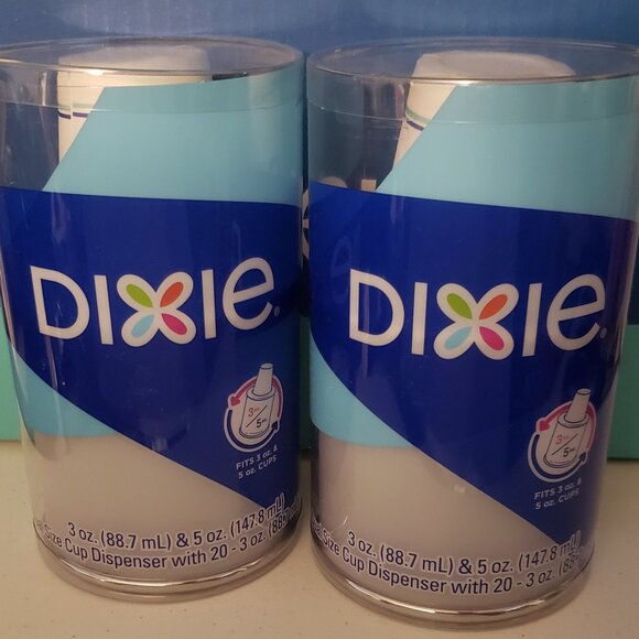 2-Pack Dixie Disposable Paper Cup Dispenser 3&5oz White Silver 40 Bath Cups New - Picture 1 of 5